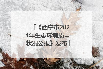 《西宁市2024年生态环境质量状况公报》发布