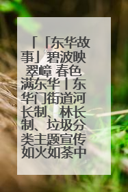 「东华故事」碧波映翠嶂 春色满东华丨东华门街道河长制、林长制、垃圾分类主题宣传如火如荼中