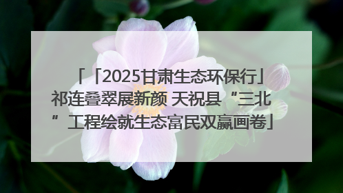 「2025甘肃生态环保行」祁连叠翠展新颜 天祝县“三北”工程绘就生态富民双赢画卷