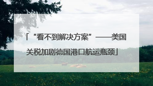 “看不到解决方案”——美国关税加剧德国港口航运瓶颈