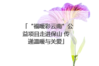 “福暖彩云南”公益项目走进保山 传递温暖与关爱