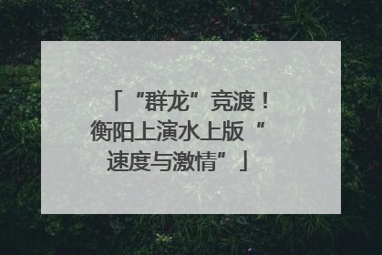 “群龙”竞渡！衡阳上演水上版“速度与激情”