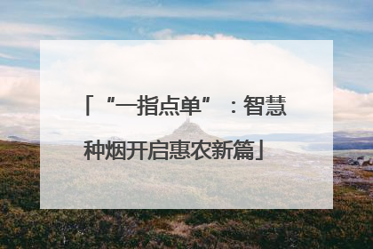 “一指点单”：智慧种烟开启惠农新篇