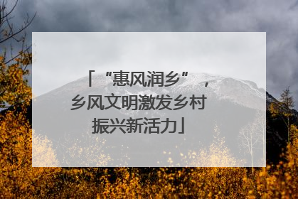 “惠风润乡”，乡风文明激发乡村振兴新活力