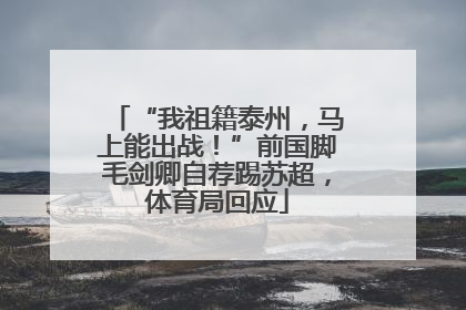 “我祖籍泰州，马上能出战！”前国脚毛剑卿自荐踢苏超，体育局回应