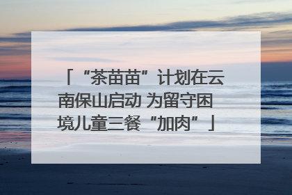 “茶苗苗”计划在云南保山启动 为留守困境儿童三餐“加肉”