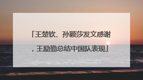 王楚钦、孙颖莎发文感谢，王励勤总结中国队表现