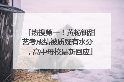 热搜第一！黄杨钿甜艺考成绩被质疑有水分，高中母校最新回应