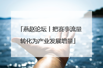 燕赵论坛丨把赛事流量转化为产业发展增量