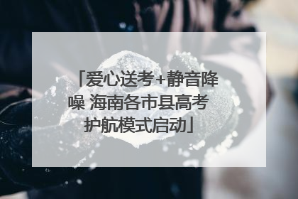 爱心送考+静音降噪 海南各市县高考护航模式启动
