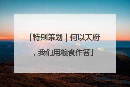 特别策划｜何以天府，我们用粮食作答