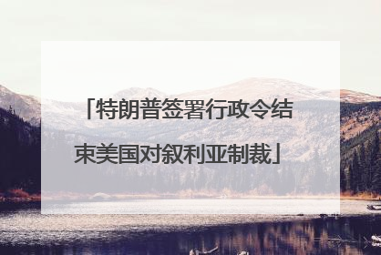 特朗普签署行政令结束美国对叙利亚制裁