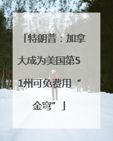 特朗普：加拿大成为美国第51州可免费用“金穹”