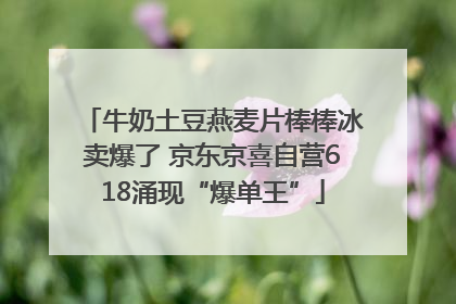 牛奶土豆燕麦片棒棒冰卖爆了 京东京喜自营618涌现“爆单王”