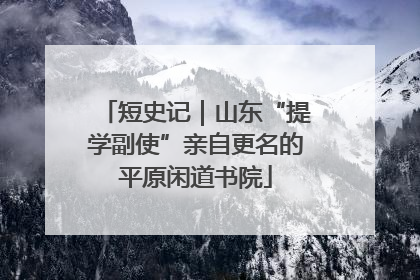 短史记｜山东“提学副使”亲自更名的平原闲道书院