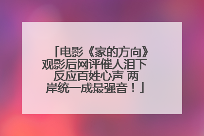 电影《家的方向》观影后网评催人泪下 反应百姓心声 两岸统一成最强音！