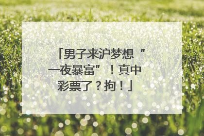 男子来沪梦想“一夜暴富”！真中彩票了？拘！