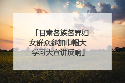 甘肃各族各界妇女群众参加巾帼大学习大宣讲反响