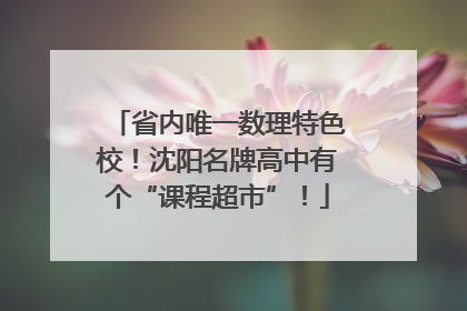 省内唯一数理特色校！沈阳名牌高中有个“课程超市”！