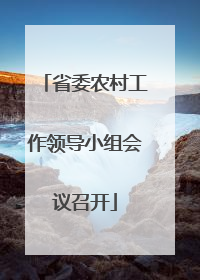 省委农村工作领导小组会议召开