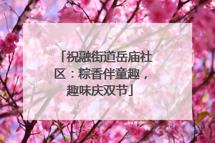 祝融街道岳庙社区：粽香伴童趣，趣味庆双节