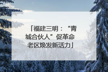 福建三明：“青城合伙人”促革命老区焕发新活力