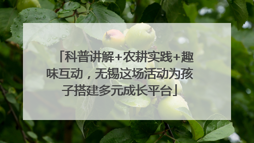 科普讲解+农耕实践+趣味互动，无锡这场活动为孩子搭建多元成长平台