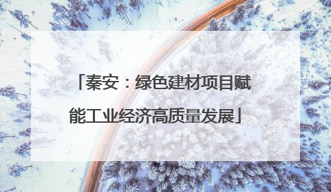 秦安：绿色建材项目赋能工业经济高质量发展