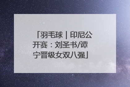 羽毛球｜印尼公开赛：刘圣书/谭宁晋级女双八强