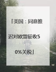 美国：同意推迟对欧盟征收50%关税