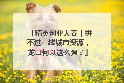 精英创业大赛｜拼不过一线城市资源，龙口何以这么强？