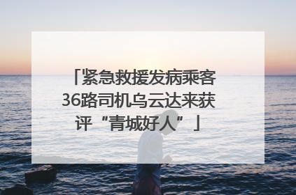 紧急救援发病乘客 36路司机乌云达来获评“青城好人”