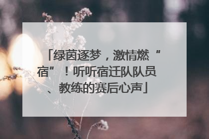 绿茵逐梦，激情燃“宿”！听听宿迁队队员、教练的赛后心声