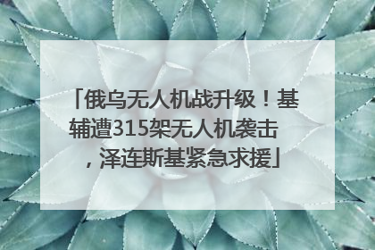 俄乌无人机战升级！基辅遭315架无人机袭击，泽连斯基紧急求援