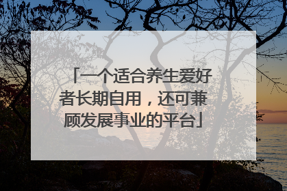 一个适合养生爱好者长期自用，还可兼顾发展事业的平台