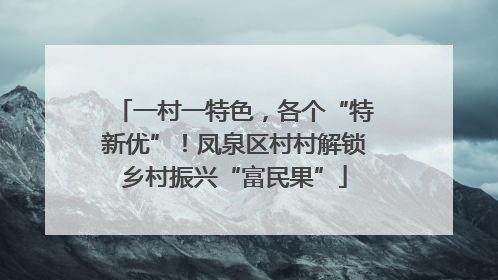 一村一特色，各个“特新优”！凤泉区村村解锁乡村振兴“富民果”