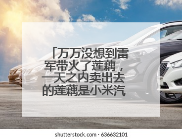 万万没想到雷军带火了莲藕，一天之内卖出去的莲藕是小米汽车的22倍