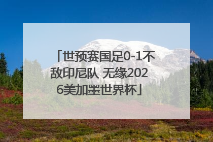 世预赛国足0-1不敌印尼队 无缘2026美加墨世界杯