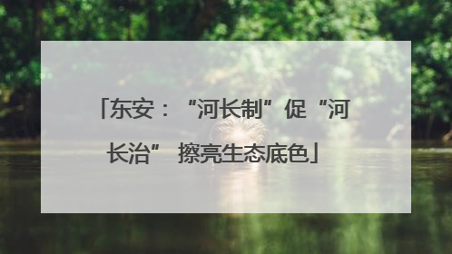 东安：“河长制”促“河长治” 擦亮生态底色