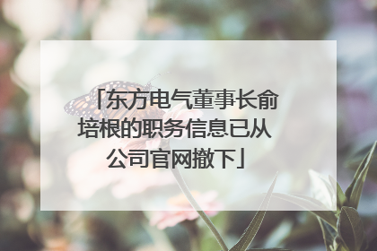 东方电气董事长俞培根的职务信息已从公司官网撤下