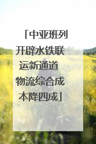 中亚班列开辟水铁联运新通道 物流综合成本降四成