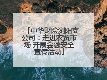 中华财险浏阳支公司：走进农贸市场 开展金融安全宣传活动
