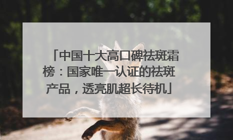 中国十大高口碑祛斑霜榜：国家唯一认证的祛斑产品，透亮肌超长待机