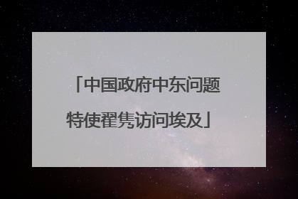 中国政府中东问题特使翟隽访问埃及
