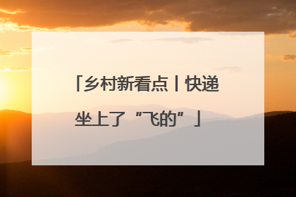 乡村新看点丨快递坐上了“飞的”