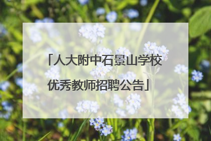 人大附中石景山学校优秀教师招聘公告