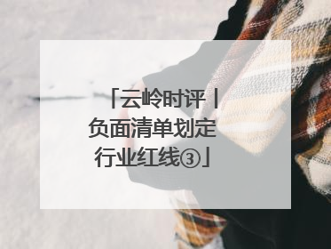 云岭时评丨负面清单划定行业红线③