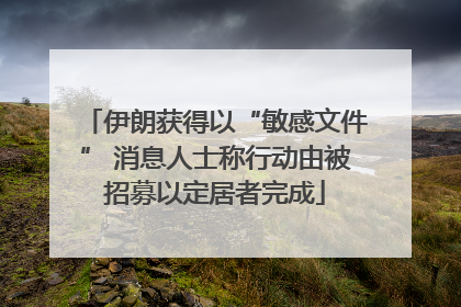 伊朗获得以“敏感文件” 消息人士称行动由被招募以定居者完成