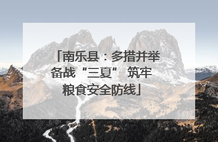 南乐县：多措并举备战“三夏” 筑牢粮食安全防线