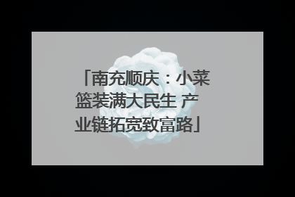 南充顺庆：小菜篮装满大民生 产业链拓宽致富路